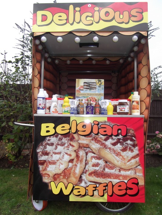 Mobile Waffle Catering Company, Belgian Liège Waffle Cart, Stand, Van